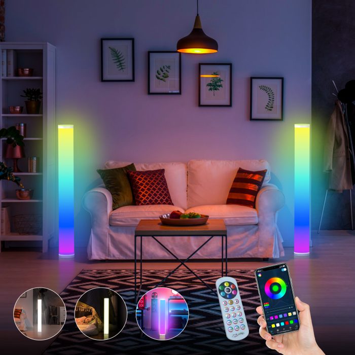 LED Indoor Floor Corner Tall Lamp with Music Sync, App and Remote Controller - Image 8