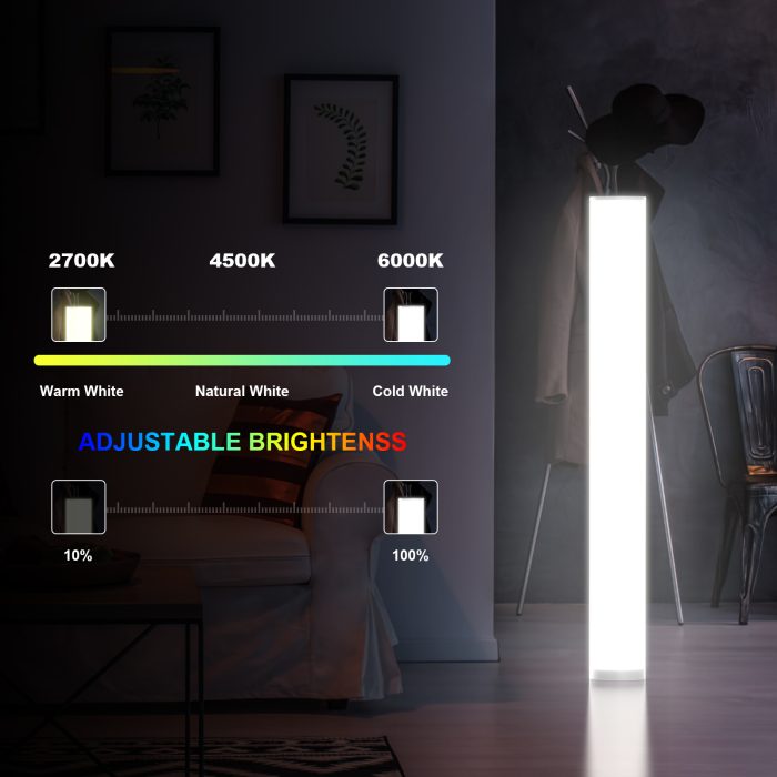 LED Indoor Floor Corner Tall Lamp with Music Sync, App and Remote Controller - Image 5