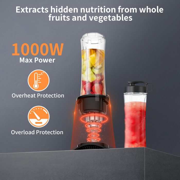 Smoothie Blender for Shakes and Smoothies, Kitchen Personal Blenders and Grinder Combo for Protein Drinks - Image 3