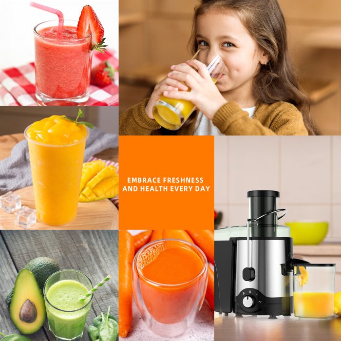 Juicer Machine 600W, Juice Extractor, Anti-Drip Press Centrifugal Juicer with Big Mouth 3" Feed Chute - Image 6