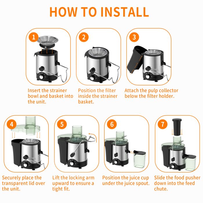 Juicer Machine 600W, Juice Extractor, Anti-Drip Press Centrifugal Juicer with Big Mouth 3" Feed Chute - Image 3