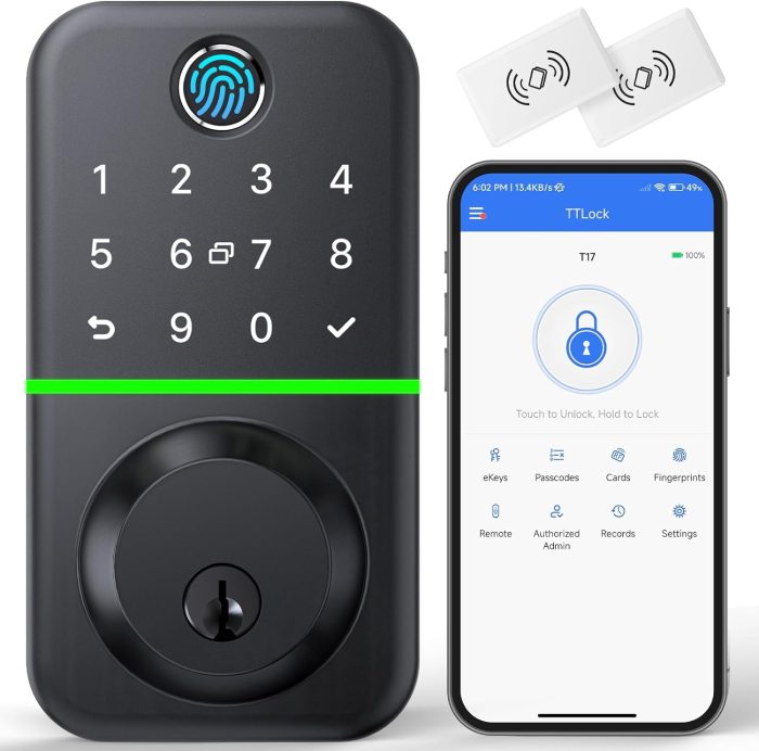 Fingerprint Lock for Front Door Electronic Lock with Bluetooth and APP Control - Image 2