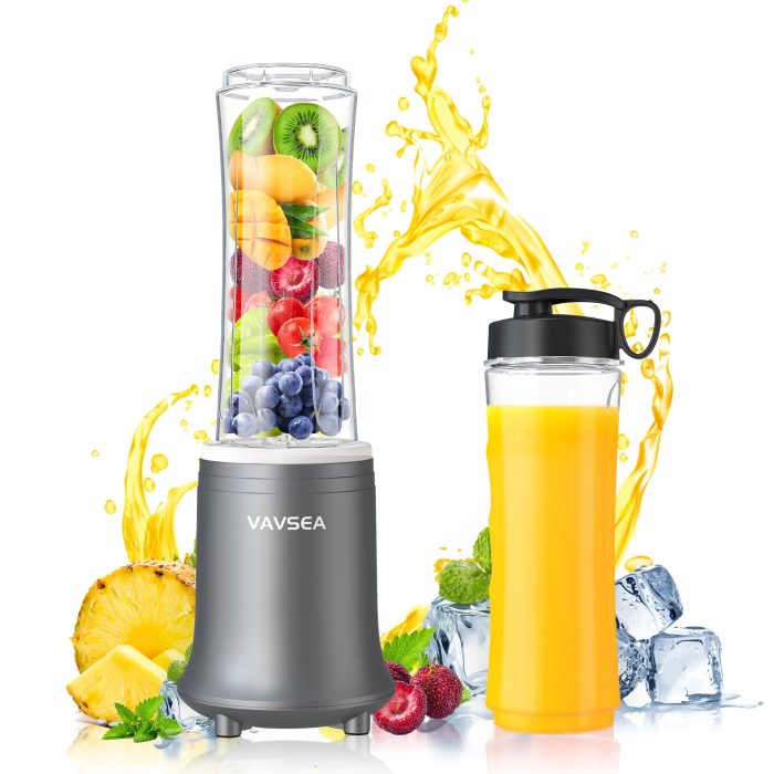 2024 HOMWOO Portable Blender, Personal Blender for Shakes and Smoothies, BPA-Free 20oz Mini Blender with Travel Lids for Home Kitchen, Office and Sports, 500W
